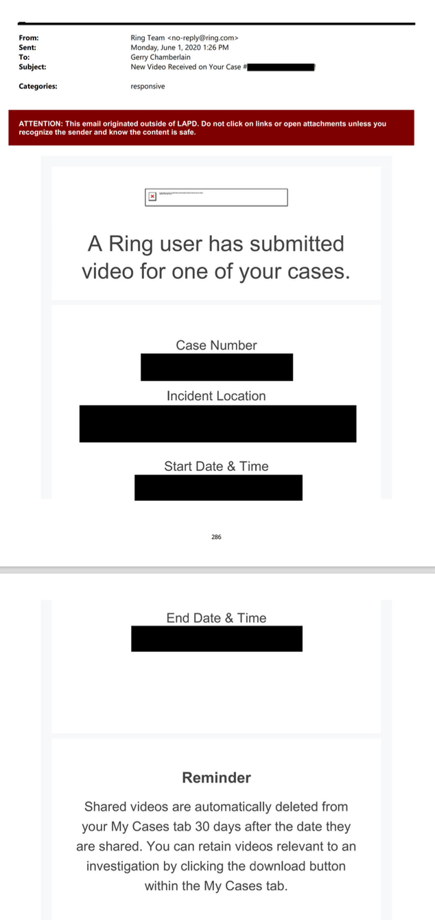 On June 1, 2020, the same day of Los Angeles' largest protests, police recieve footage from a Ring user.