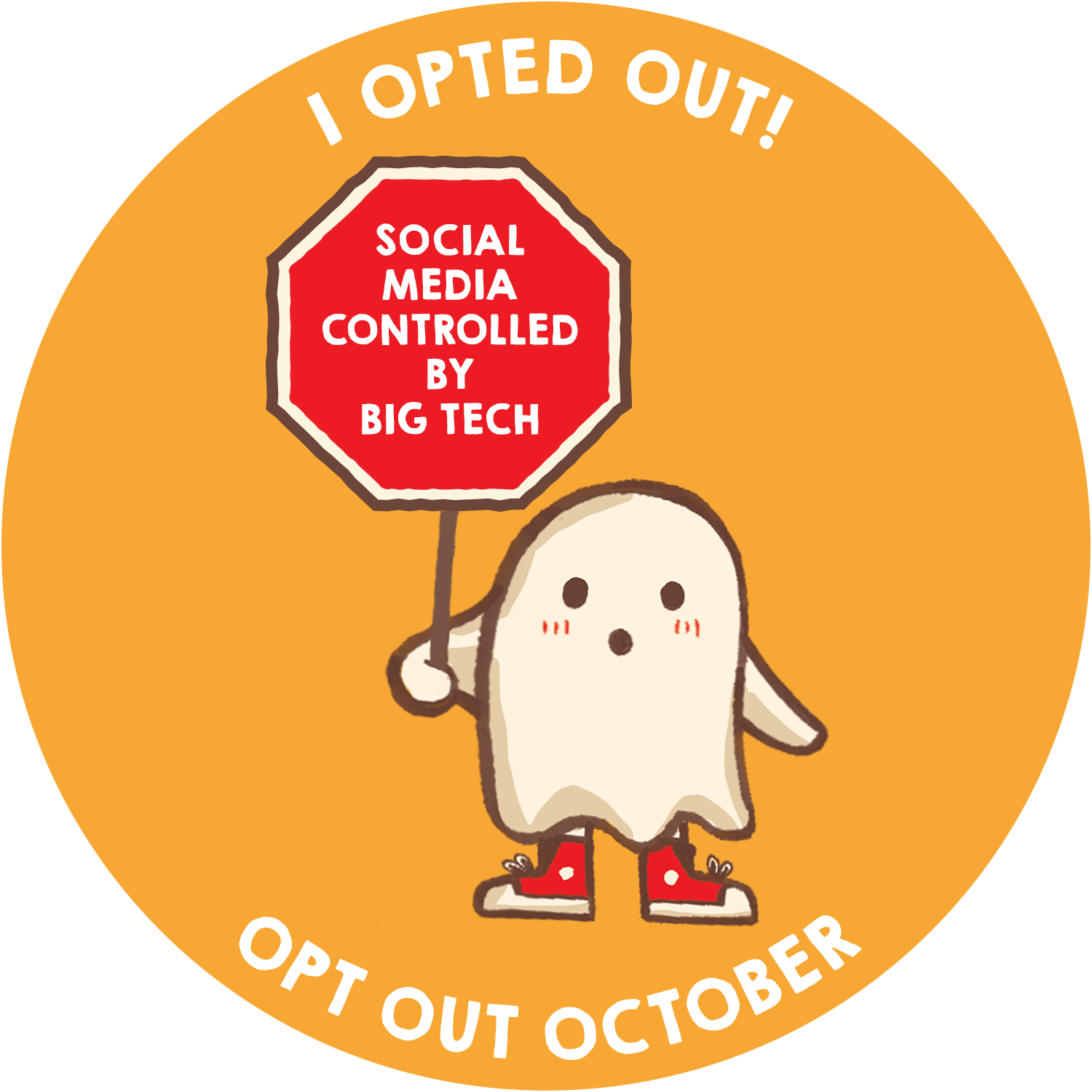 image of a ghost holding a sign that says "i opted out of social media" image of a ghost holding a sign that says "i opted out of social media"